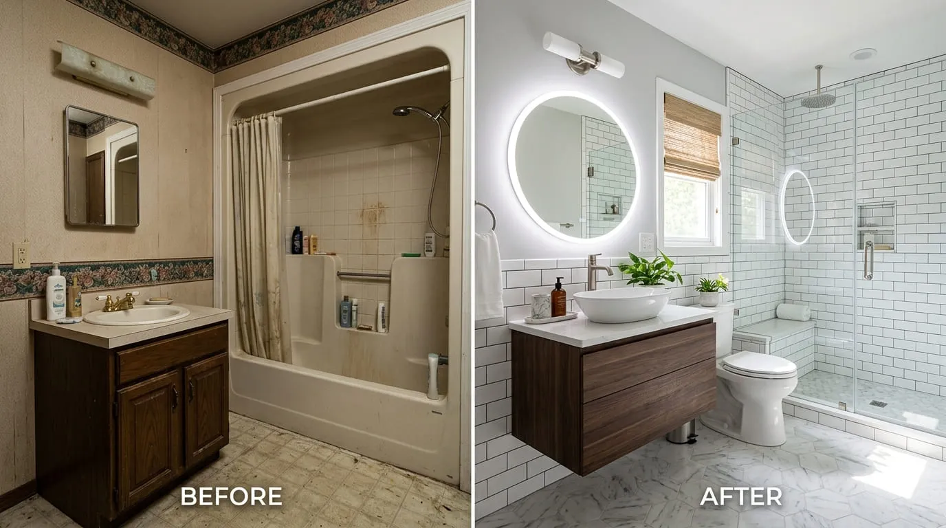 Bathroom Remodeling Before and After — Bonita Wood Plumbing Lakewood CO