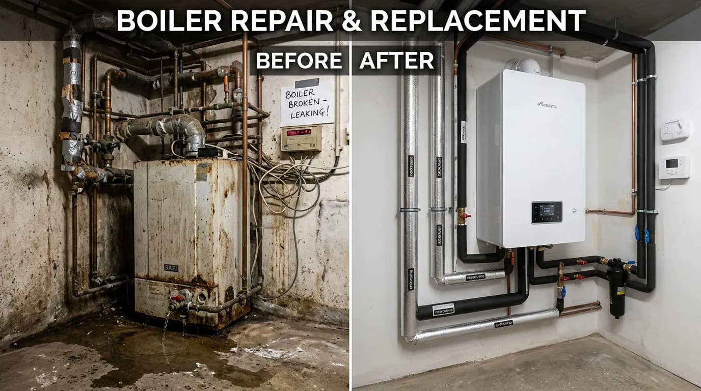 Boiler Repair and Replacement Before and After - Lakewood CO