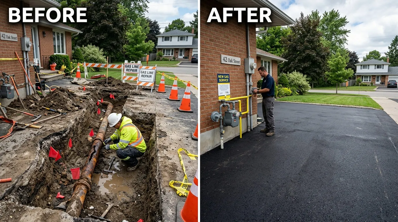 Gas Line Repair and Replacement Before and After - Lakewood CO