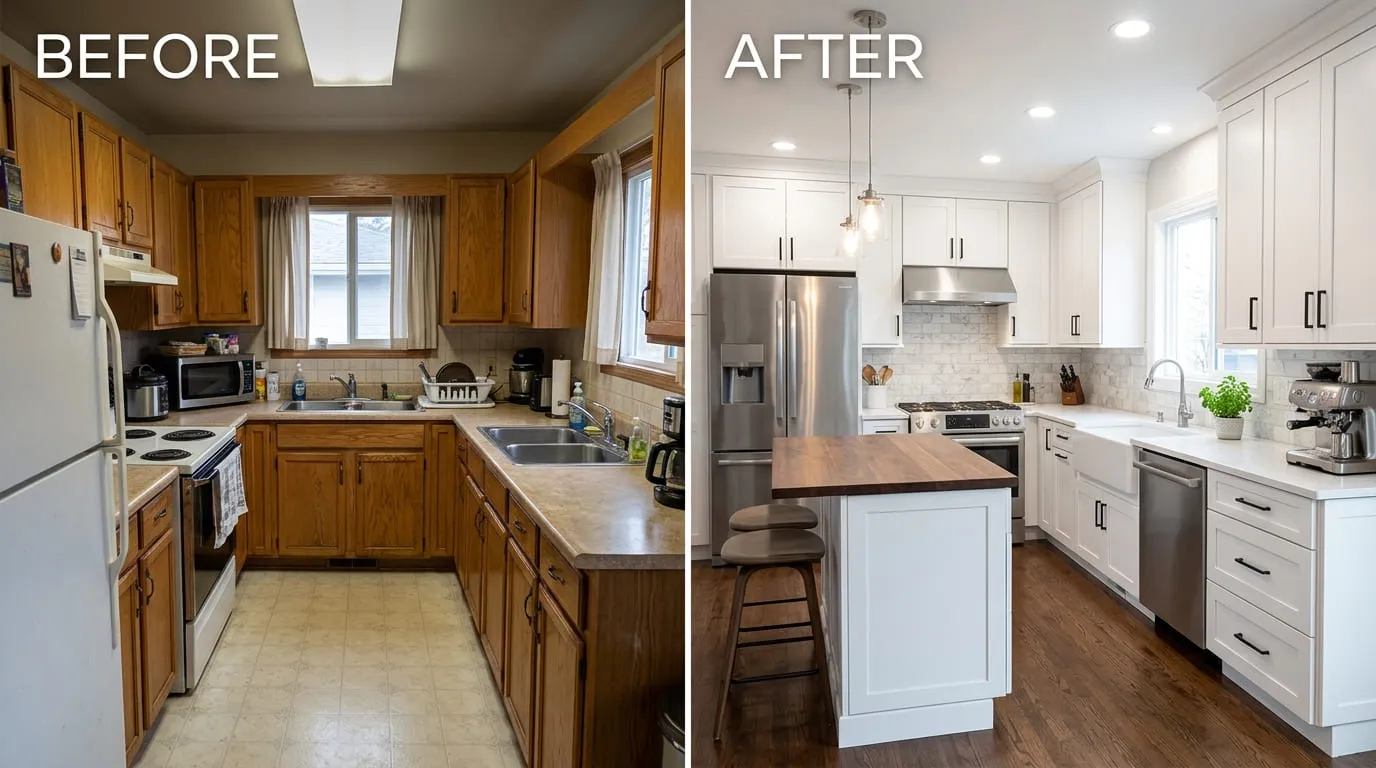 Kitchen Remodeling Before and After - Bonita Wood Plumbing Lakewood CO