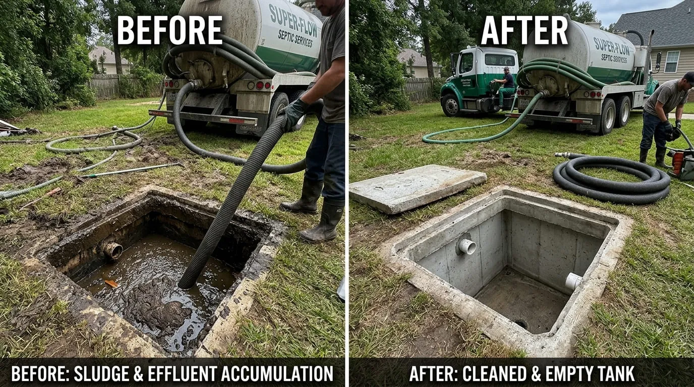 Septic Tank Cleaning and Pumping Before and After - Bonita Wood Plumbing Lakewood CO