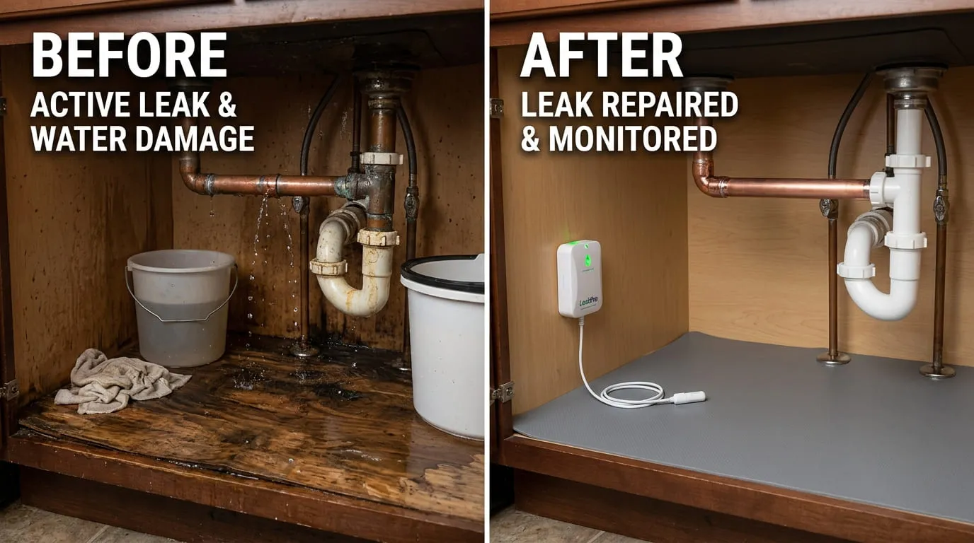 Water Leak Detection Before and After - Bonita Wood Plumbing Lakewood CO